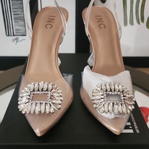 INC International Concepts Silver Embellished Heels